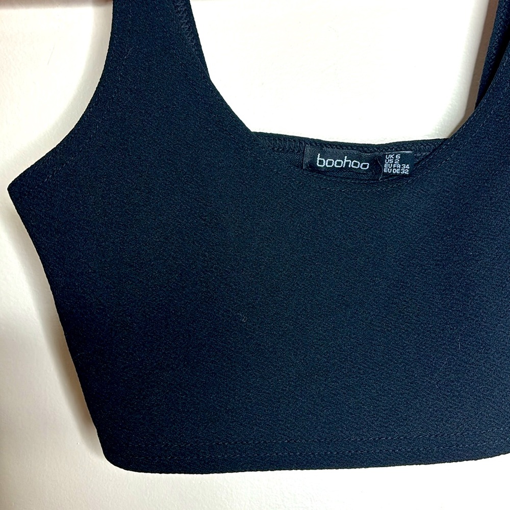 Boohoo | Black Undershirt | Cropped Top | Business | Casual | Bralette Style
